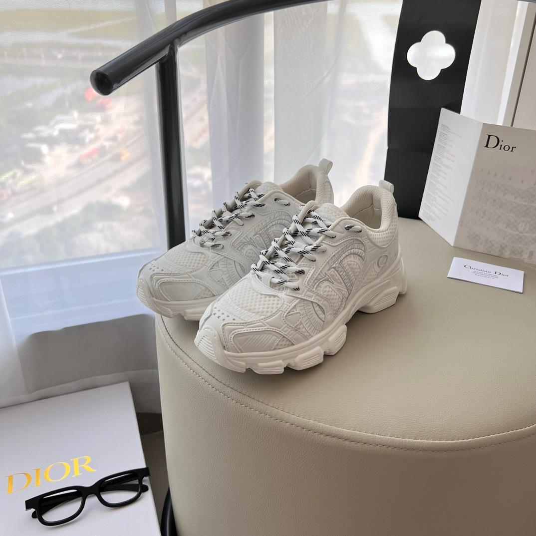 Dior color block heightening sneakers mesh lace up casual sneakers