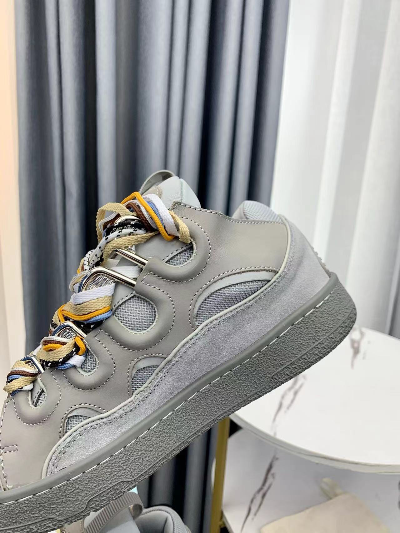 Lanvin LEATHER CURB SNEAKERS