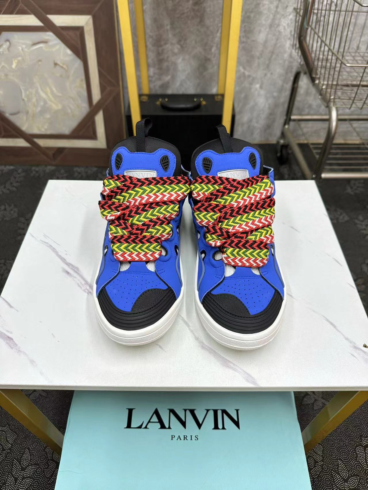 Lanvin LEATHER CURB SNEAKERS