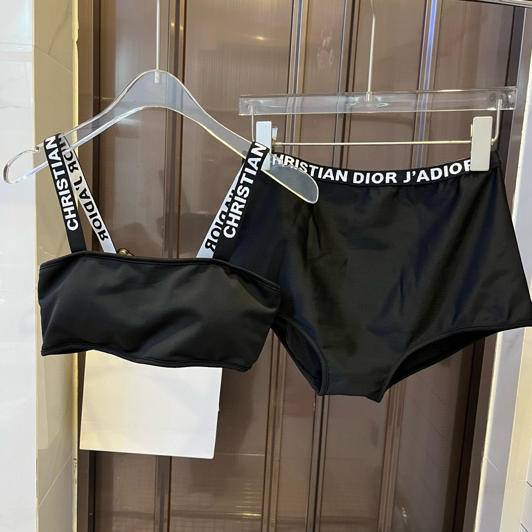 Dior One-piece Swimsuit With Shoulder Logo Swimwear