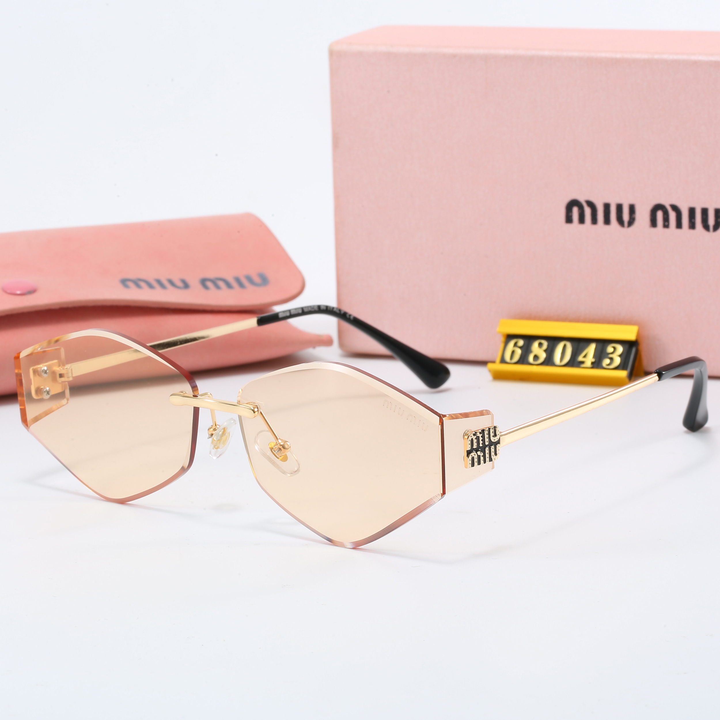 MIU MIU Polygon slim Frame Sunglasses Top quality