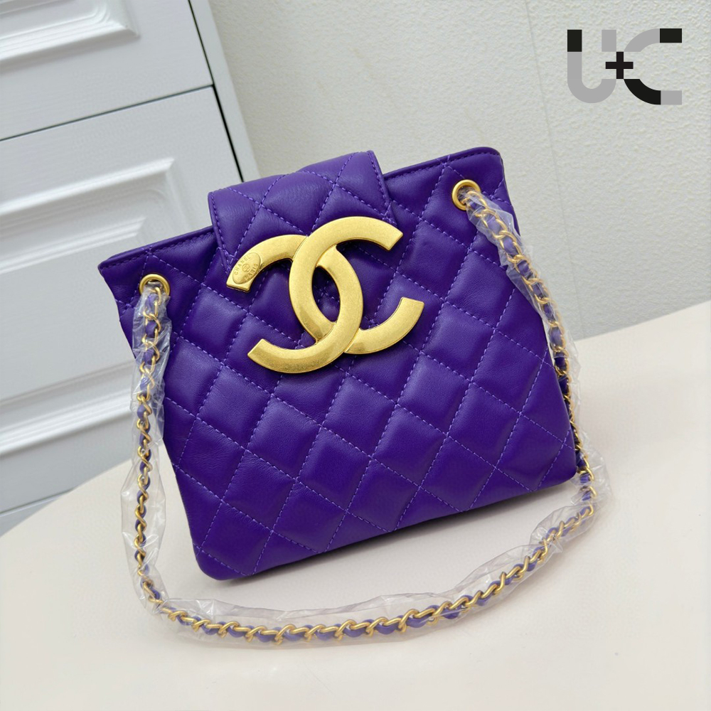 Chanel Vintage Logo Quilted Lambskin Shoulder Bag