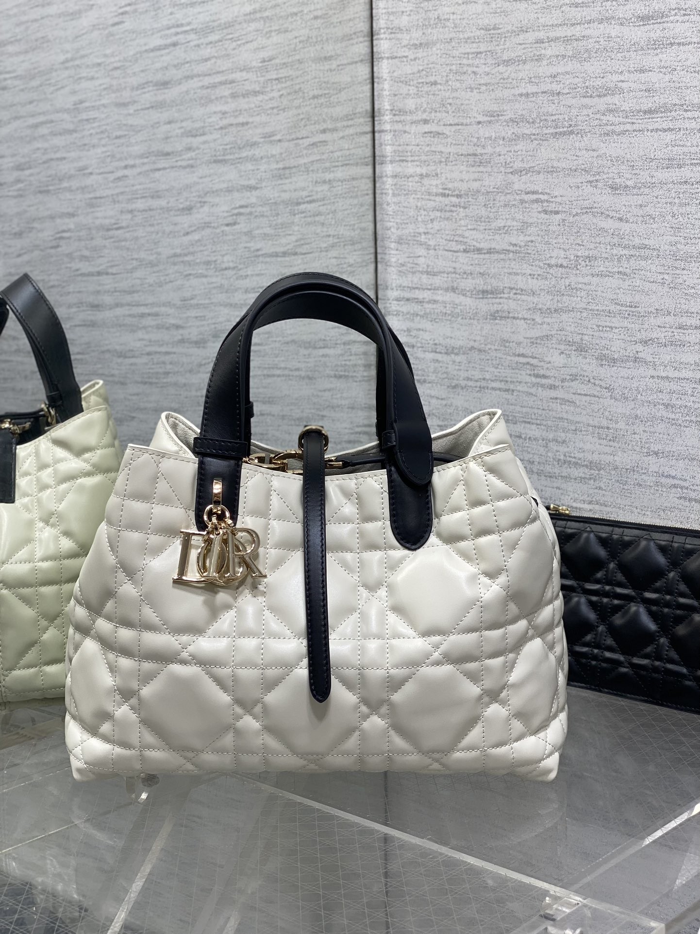Dior Medium calfskin leather oversized cannage Toujours Bag