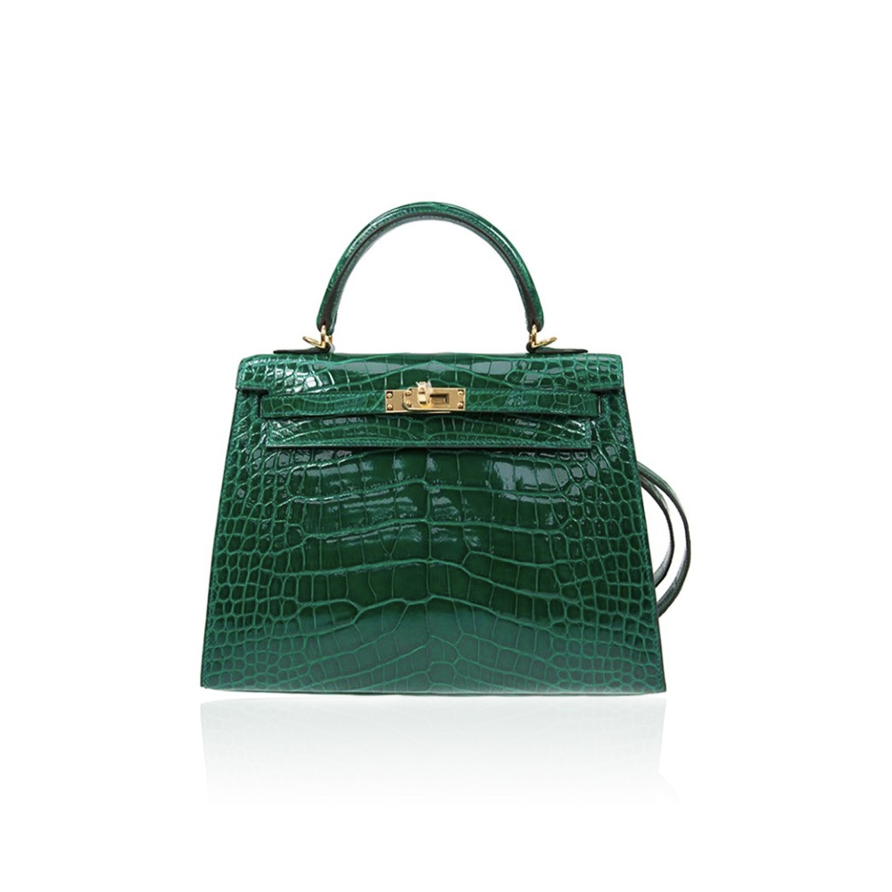 Hermes Kelly Gold Buckle Bag-Crocodile
