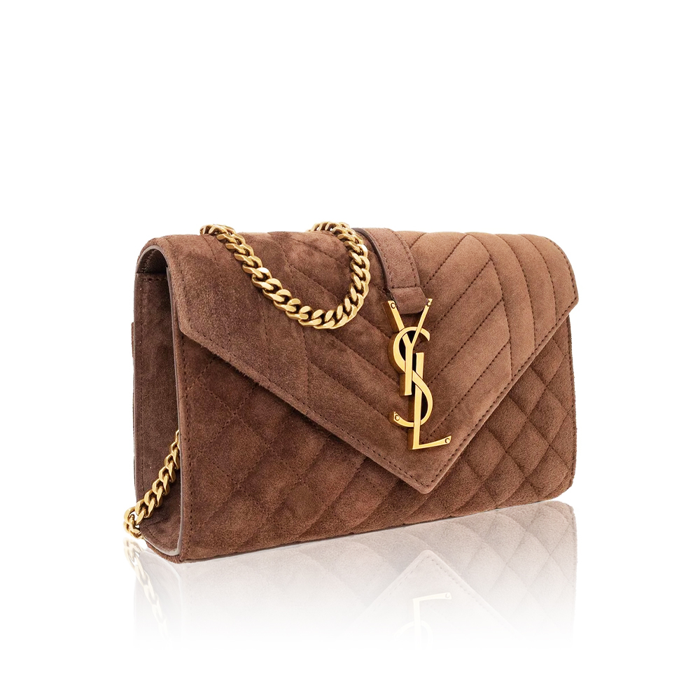 Saint Laurent YSL Suede Envelope Bag