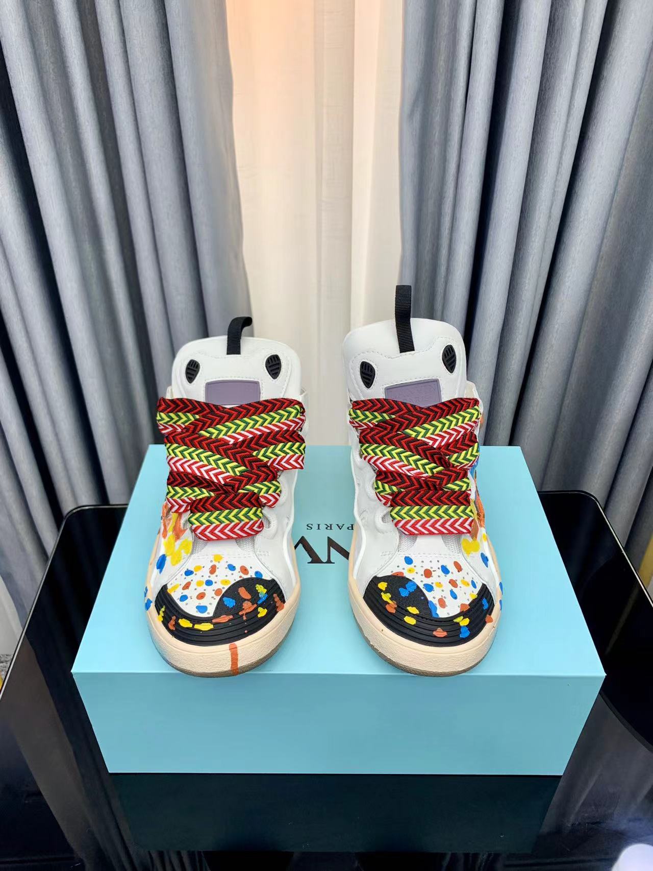 Lanvin LEATHER CURB SNEAKERS
