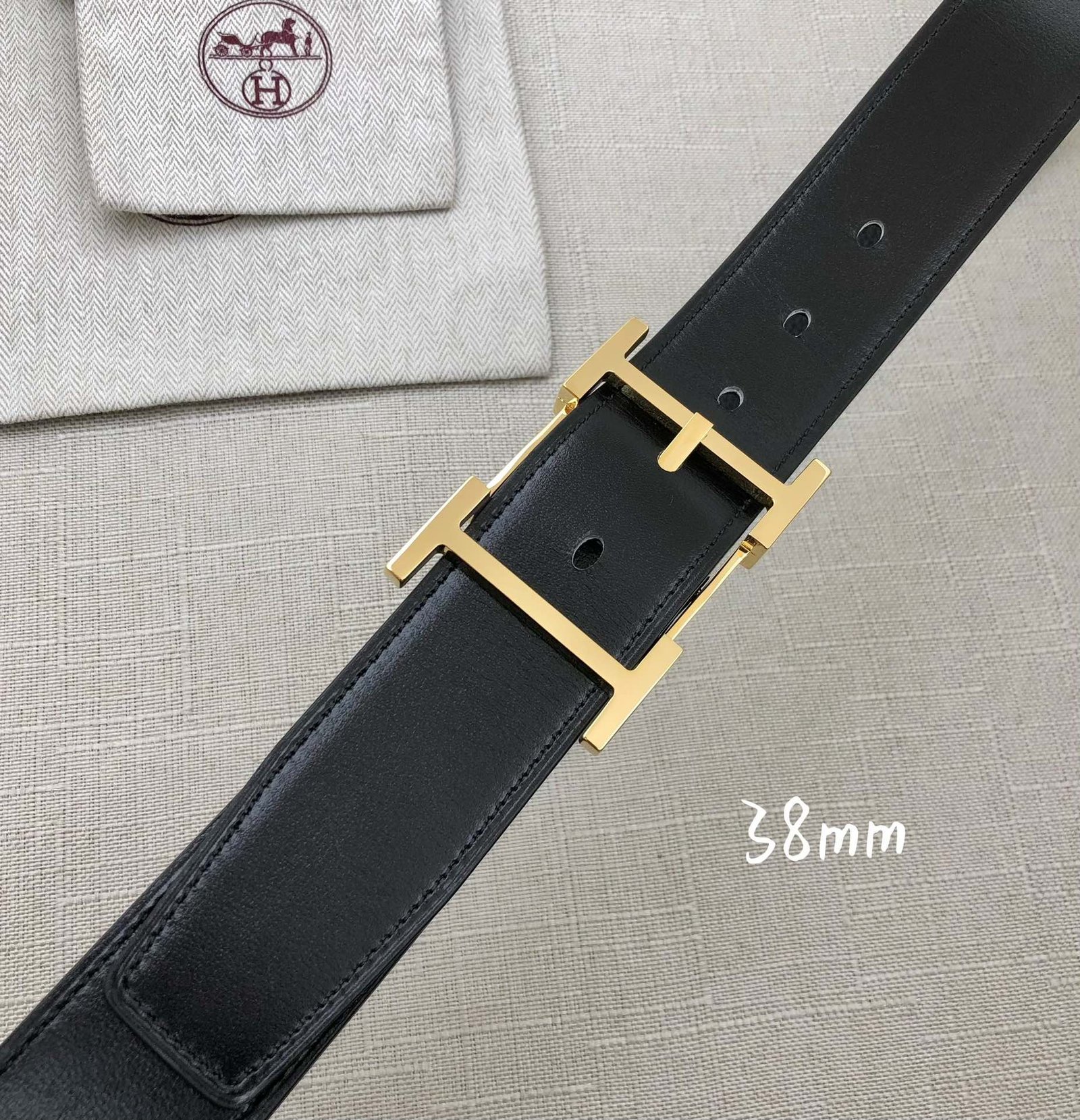 Hermes H Belt Buckle & Reversible Brown Belt 380MM