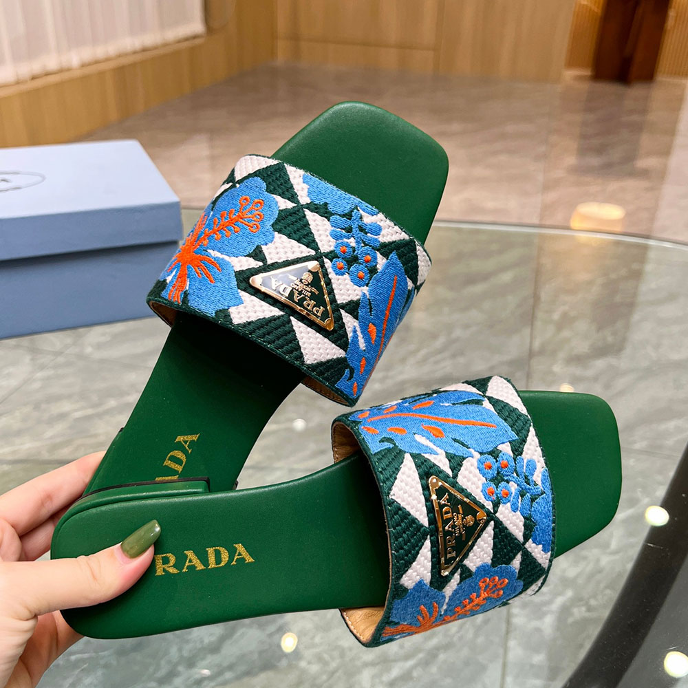 Prada Open-toed Flip-flops With Round Heads Slide Sandal