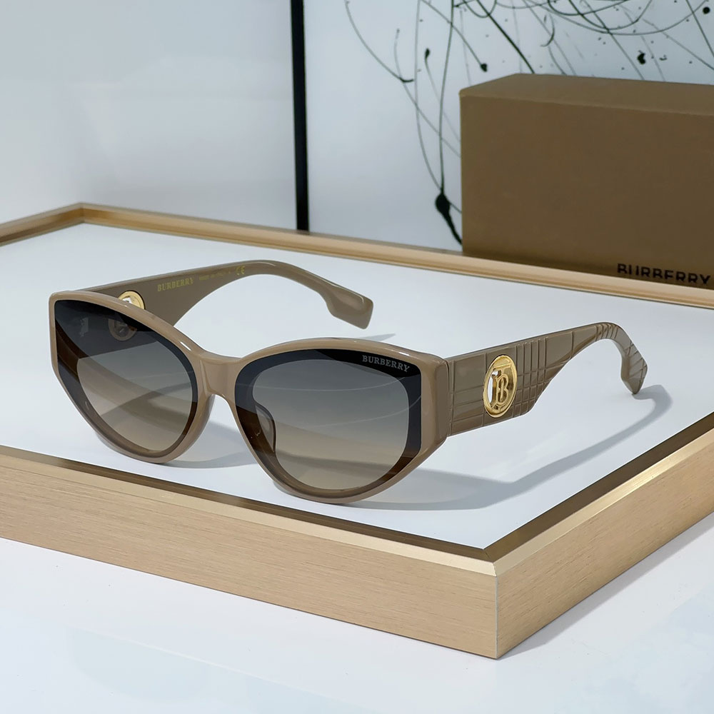 Buberry Mirror leg Hollowed out Logo Sunglasses Top quality