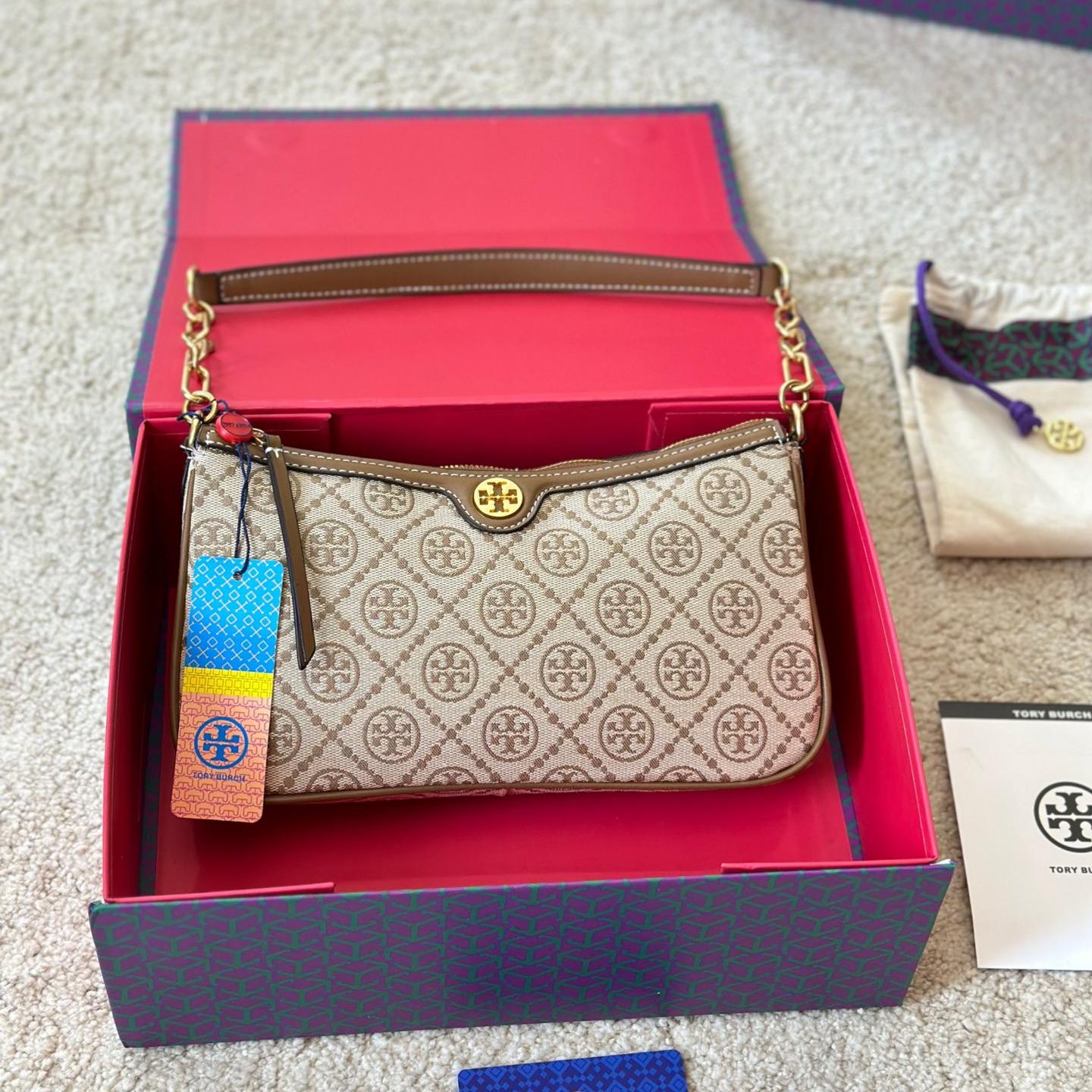 Tory Burch T Monogram Jacquard Zip Shoulder Bag