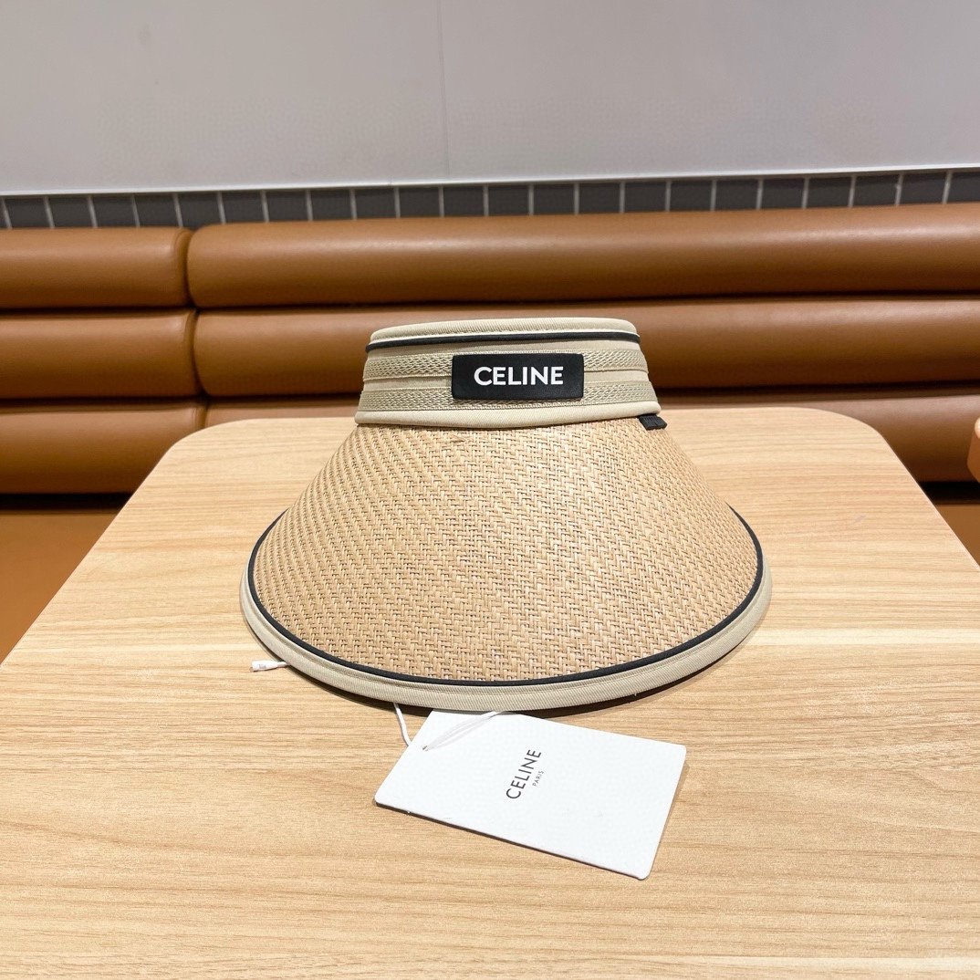 Ceiline  Straw Hat, Letter Hat, Empty Top Hat Sunhat