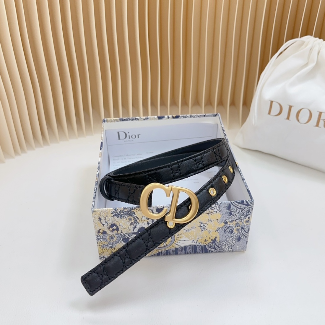 Dior double sided sheepskin with calf leather, Women Belt 20MM