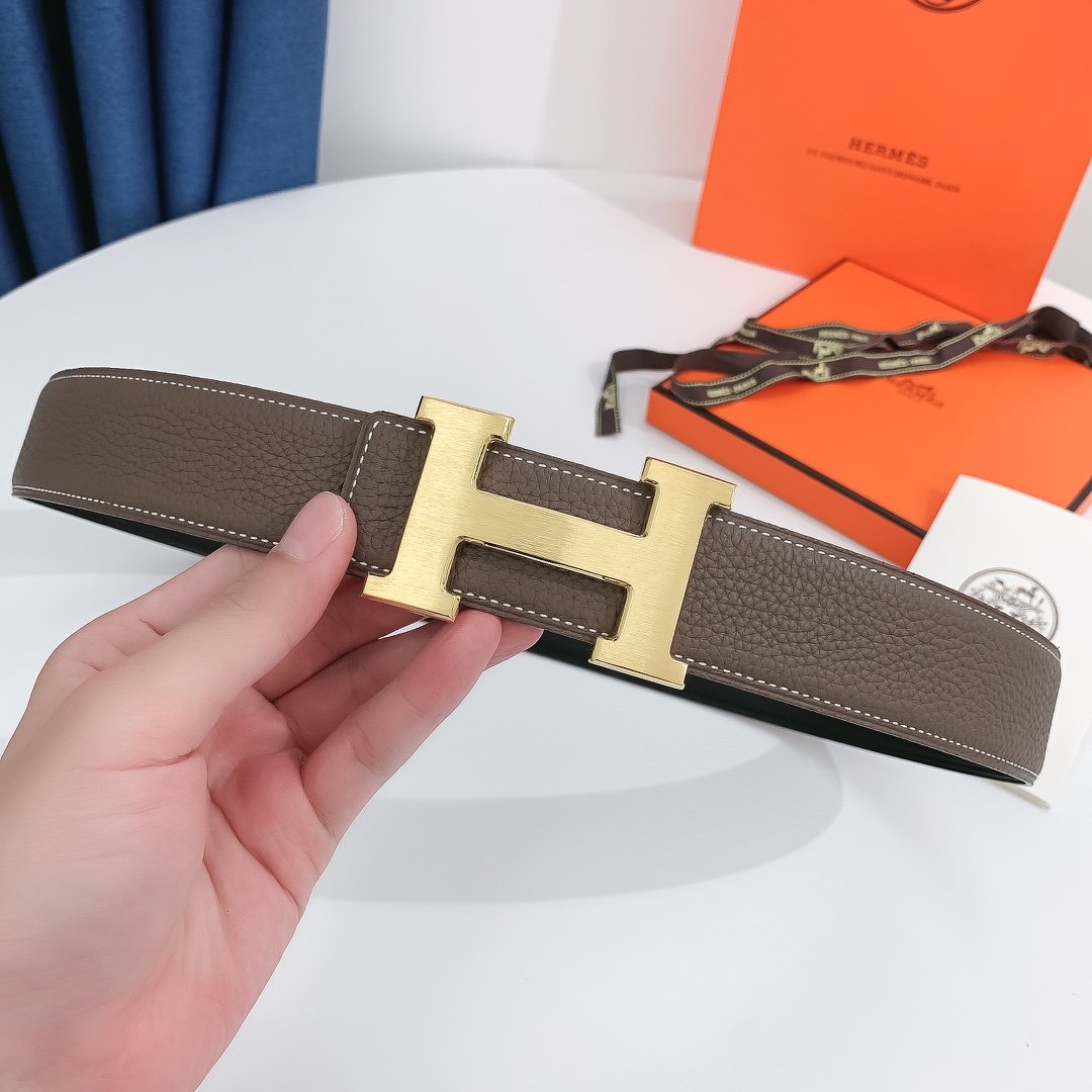 Hermes H Belt Buckle & Reversible Brown Belt 380MM