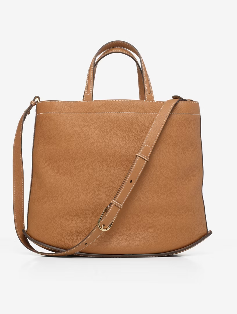 DELVAUX Pin Cabas Taurillon Soft Surpiqué