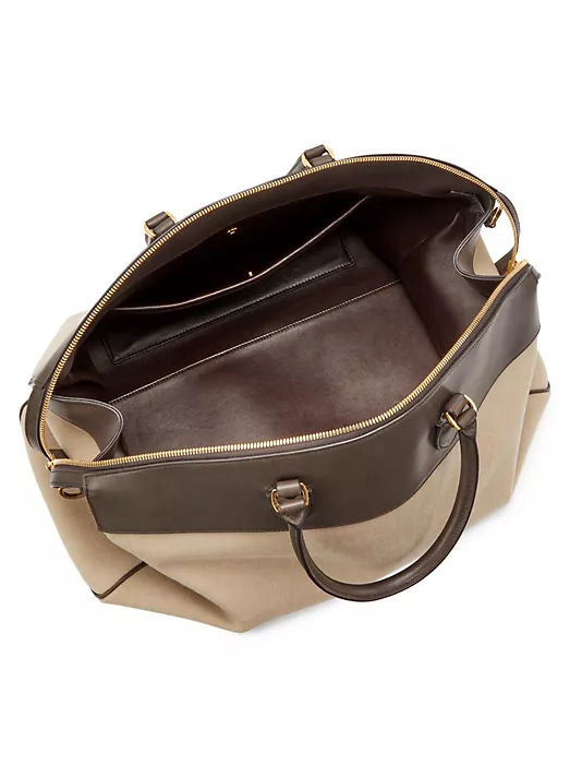 The Row  George Leather & Canvas Duffel Bag