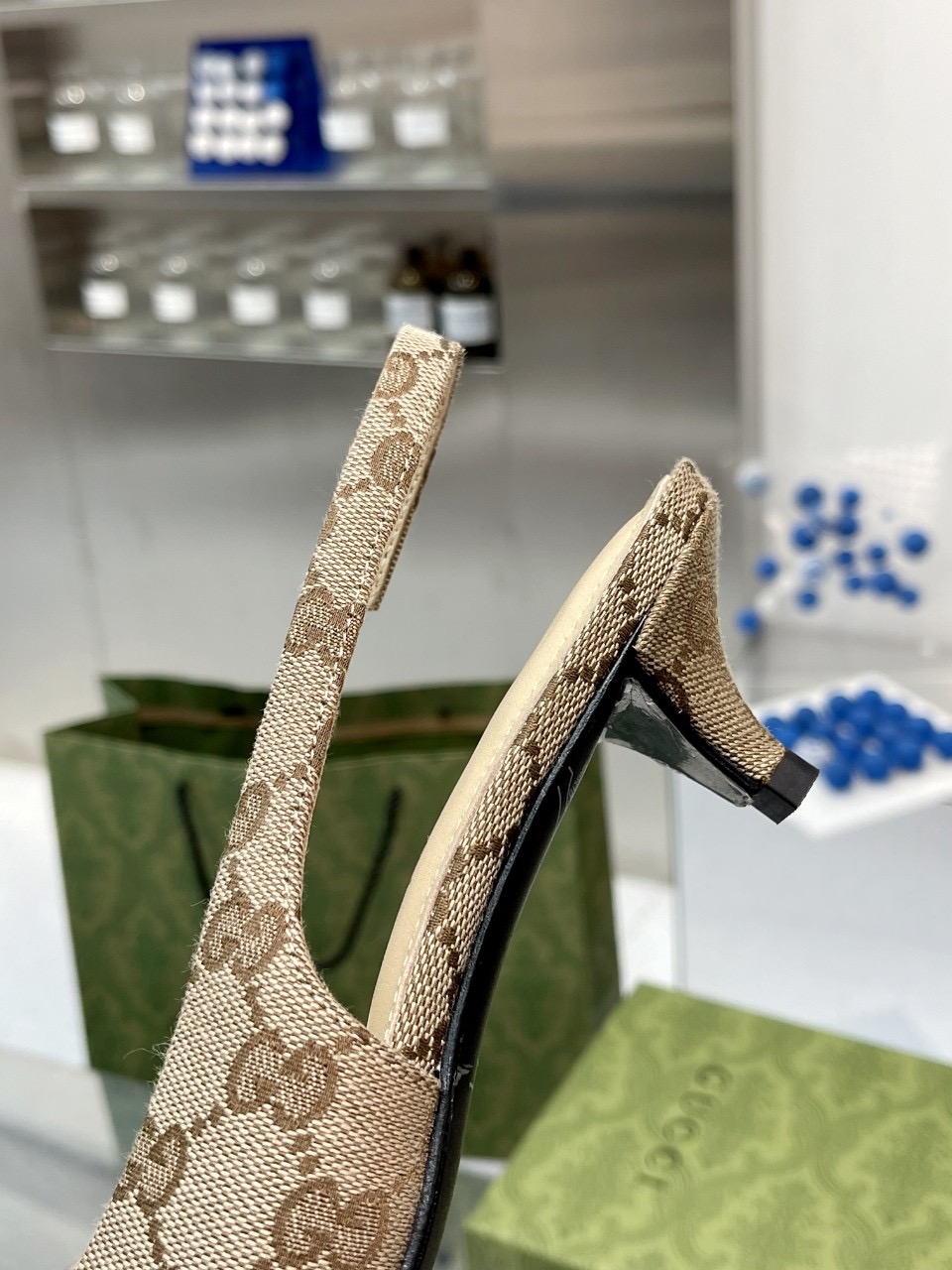 Gucci GG canvas heels