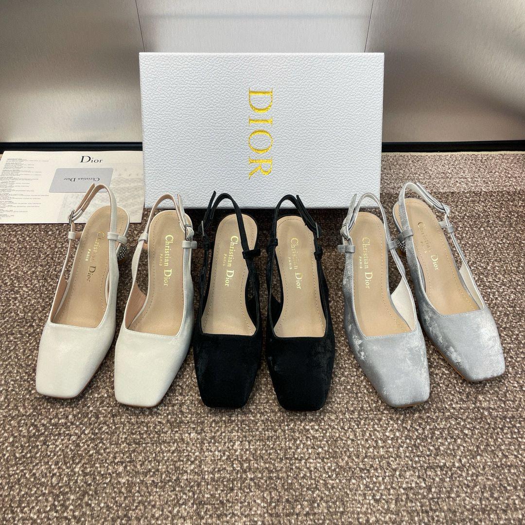 Dior Diamond Heeled Square Toe Heel