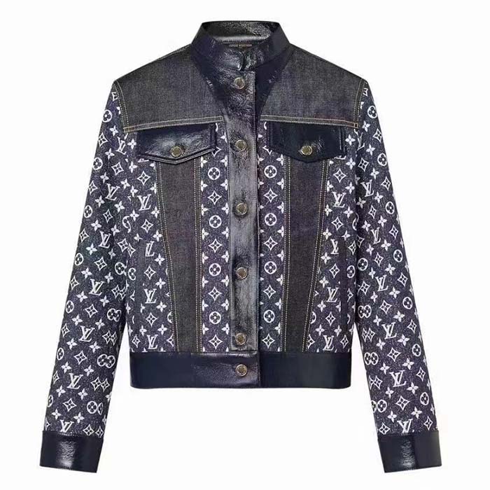 Louis Vuitton Men LV NIGHT Monogram Denim Jacket Cotton Navy