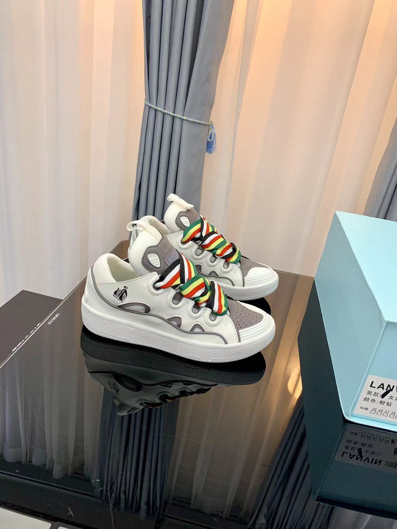 Lanvin LEATHER CURB SNEAKERS