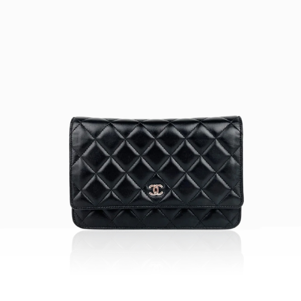 Chanel WOC Lambskin Black SHW