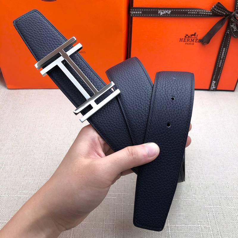 Hermes H Belt Buckle & Reversible Black Belt 380MM