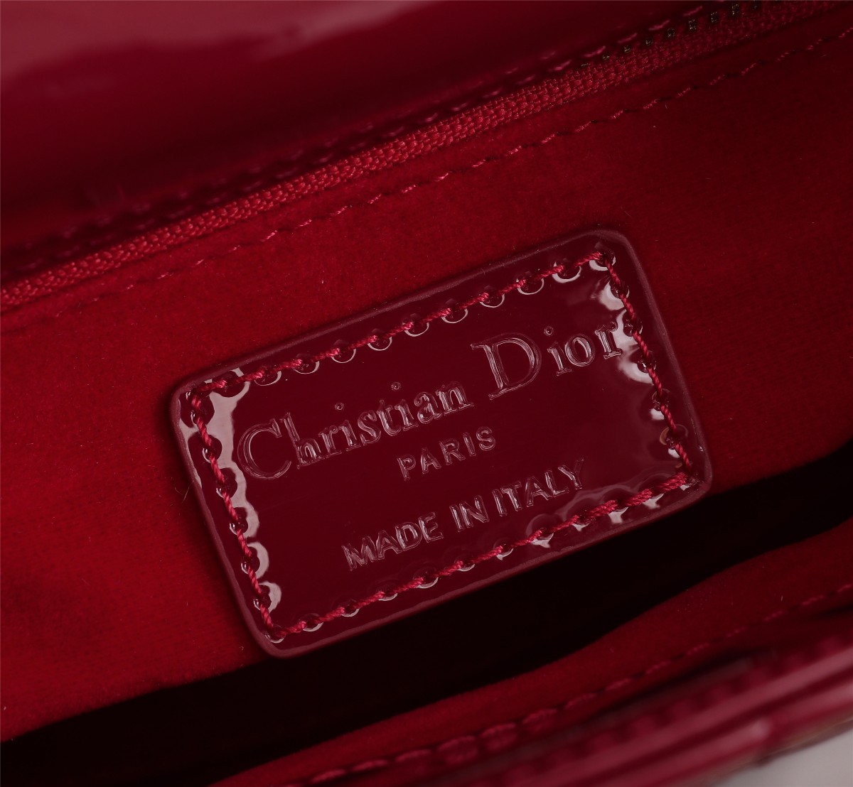 Dior The LADY DIOR Bag Cherry Red Patent Cannage Calfskin M0505OWCB_M323  AAA Quality