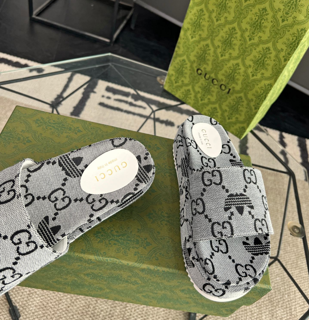 Adidas collaboration classic gray retro canvas slippers