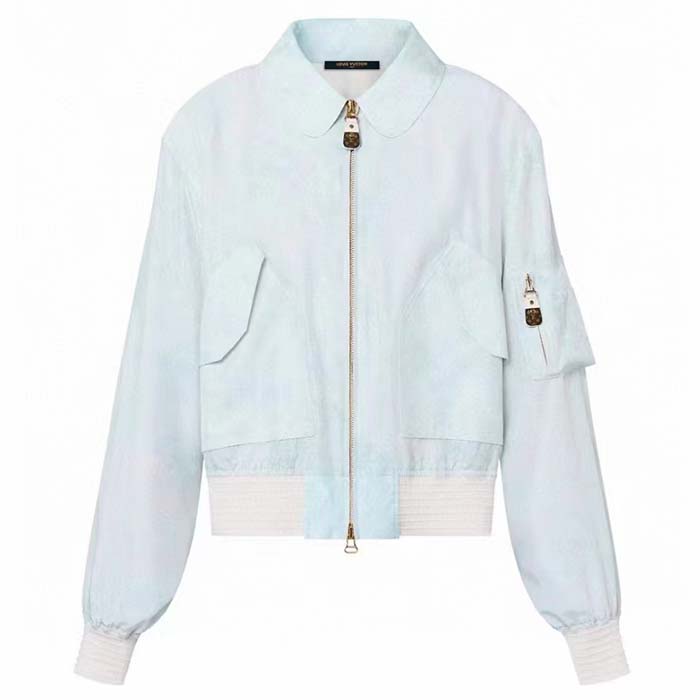 Louis Vuitton Men LV Monogram Cloud Bomber Jacket Silk Sky Blue 1AC0M5