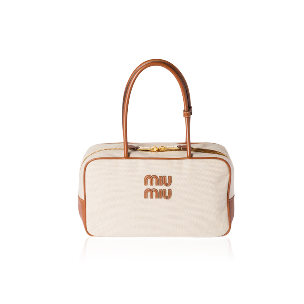 Miu Miu Beau Canvas & Leather Bag