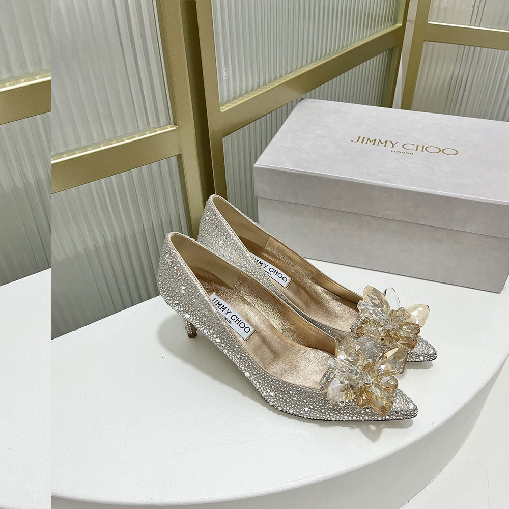 Jimmy Choo Allure Crystal Point Slide Sandal