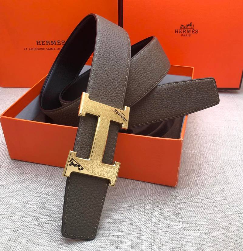 Hermes H Belt Buckle & Reversible Black Belt 380MM