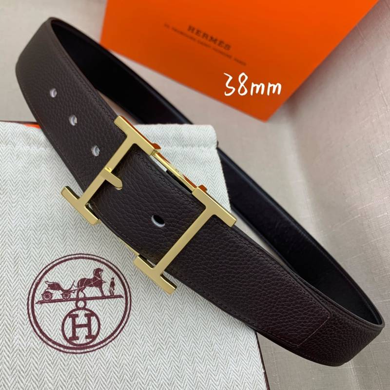 Hermes H Belt Buckle & Reversible Black Belt 380MM