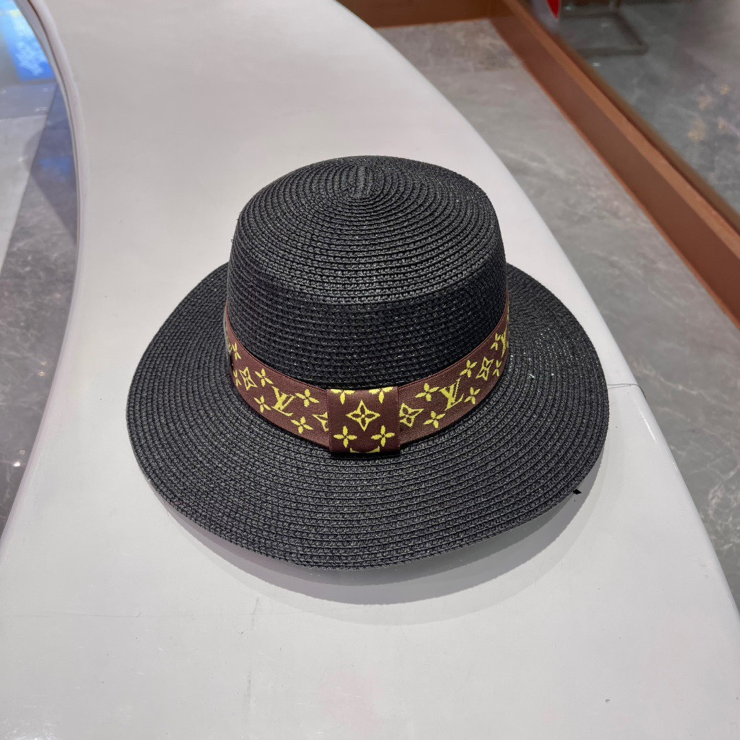 Louis Vuitton LV Flat Straw Beach Hat Sunhat