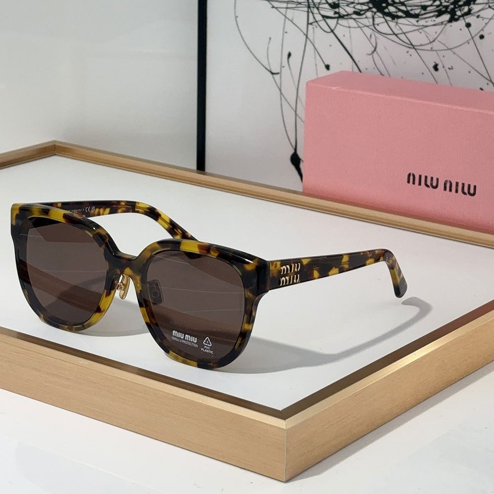 MIU MIU Mirror leg logo irregular shaped Sunglasses Top quality