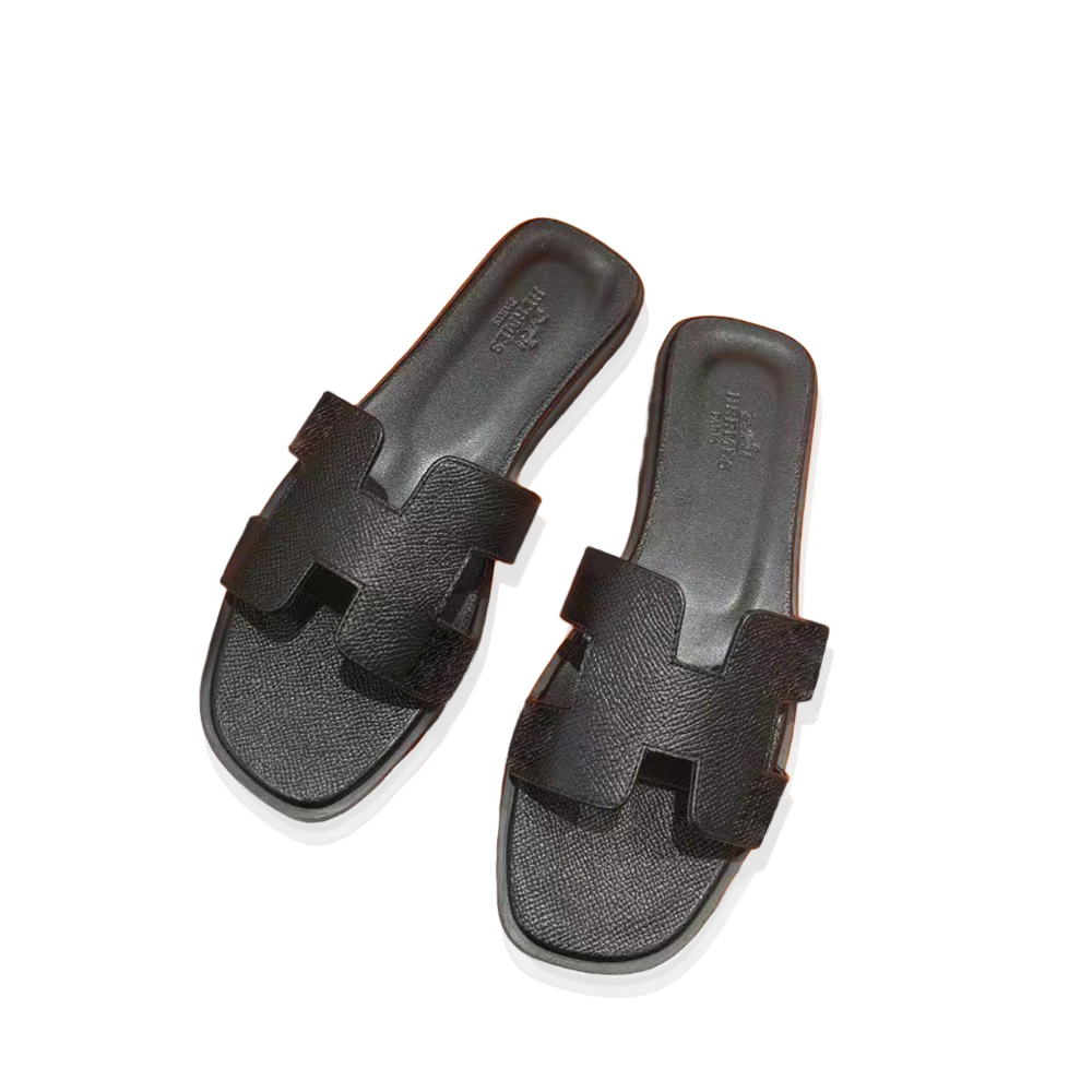 Hermes sheepskin leather outsole new slippers