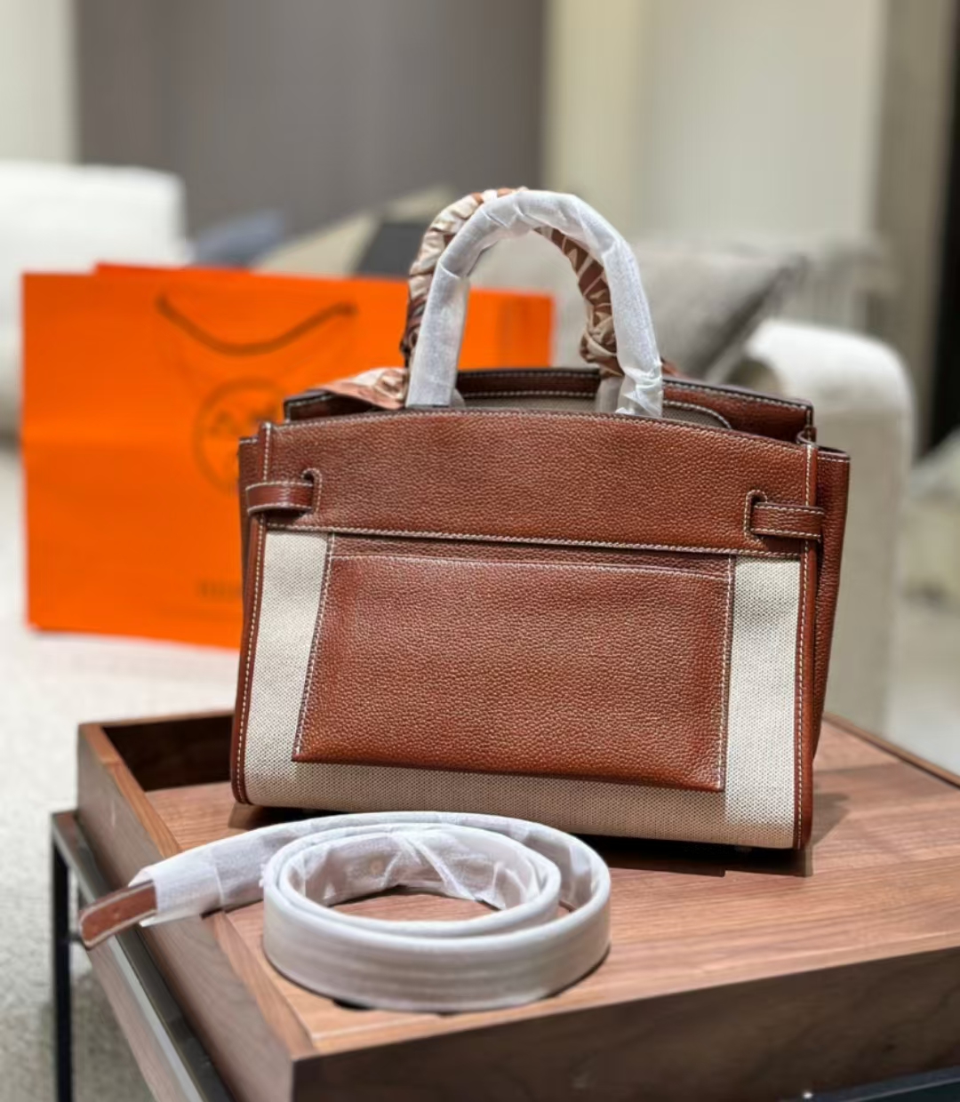 Hermes Platinum Bag Original Canvas