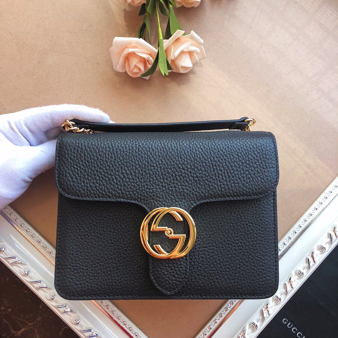 Gucci Litchi Pattern Crossbody Bag