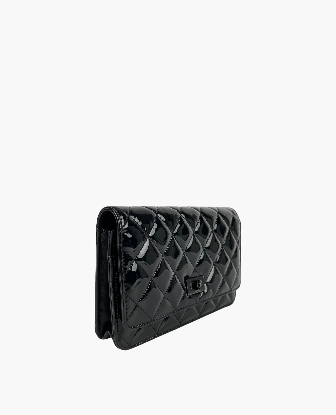 Chanel 2.55 WOC Black Patent BHW