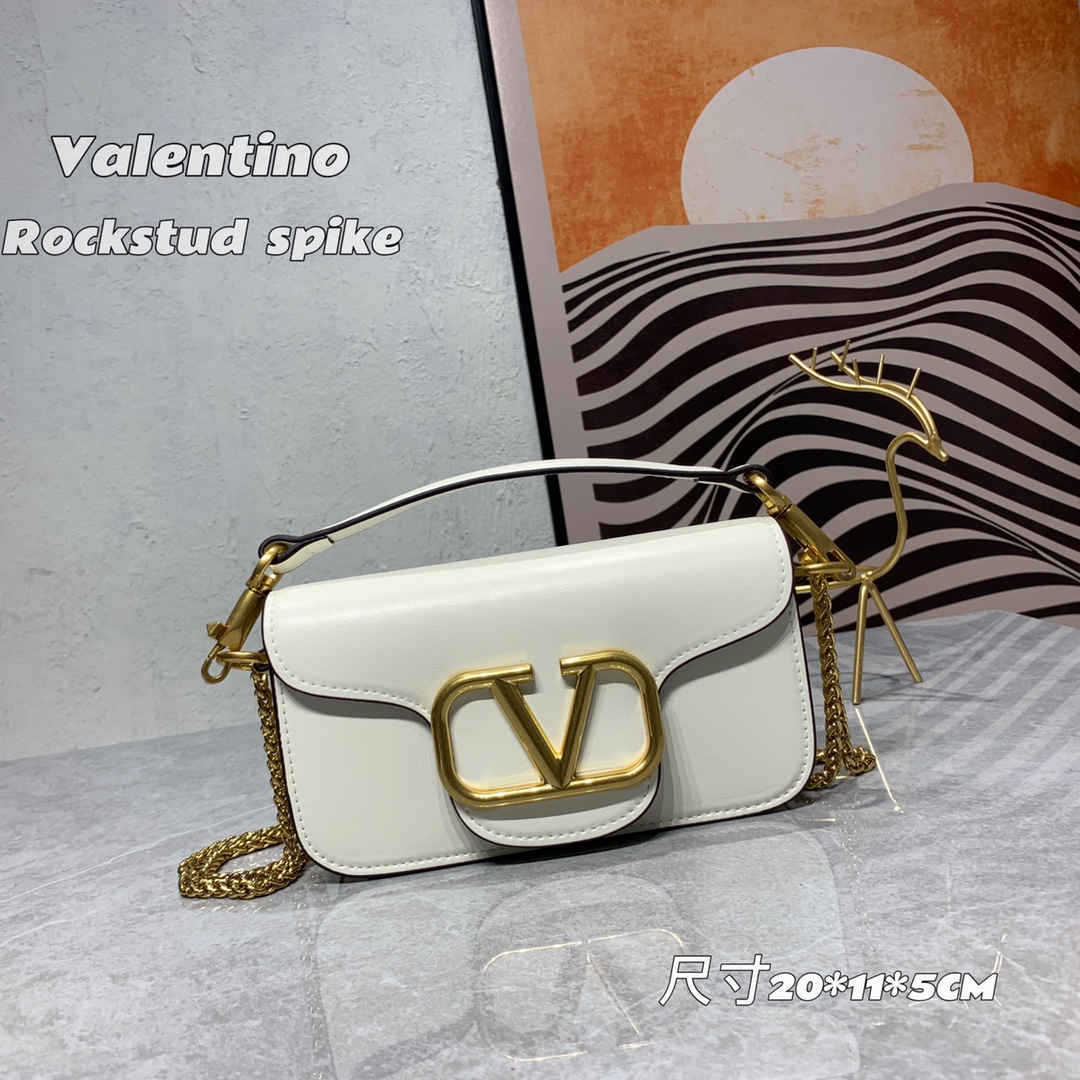 VALENTINO GARAVANI V Logo Baguette Shoulder Bag Ladies MINILOCO Calfskin Bag