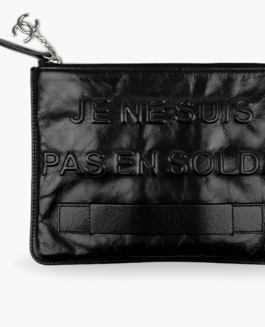 Chanel Je Ne Suis Pas En Solde Black Clutch