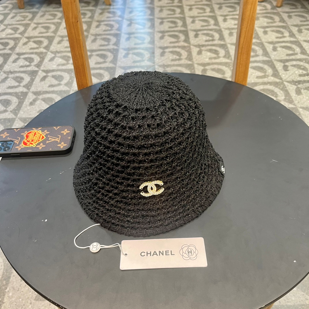 Chanel Hollow Breathable Fisherman's Hat Sunhat