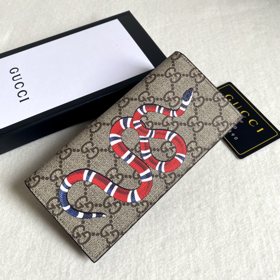Gucci Unisex GG Supreme Printed Long Wallet