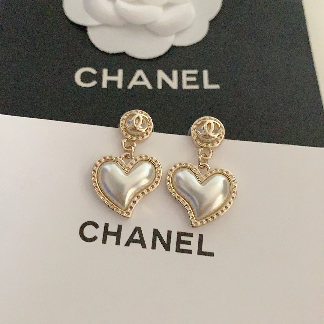Chanel white love earring Jewelry