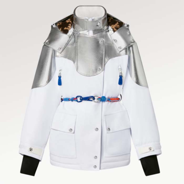 Louis Vuitton Men LV Electric Accent Ski Jacket Optical White Regular Fit