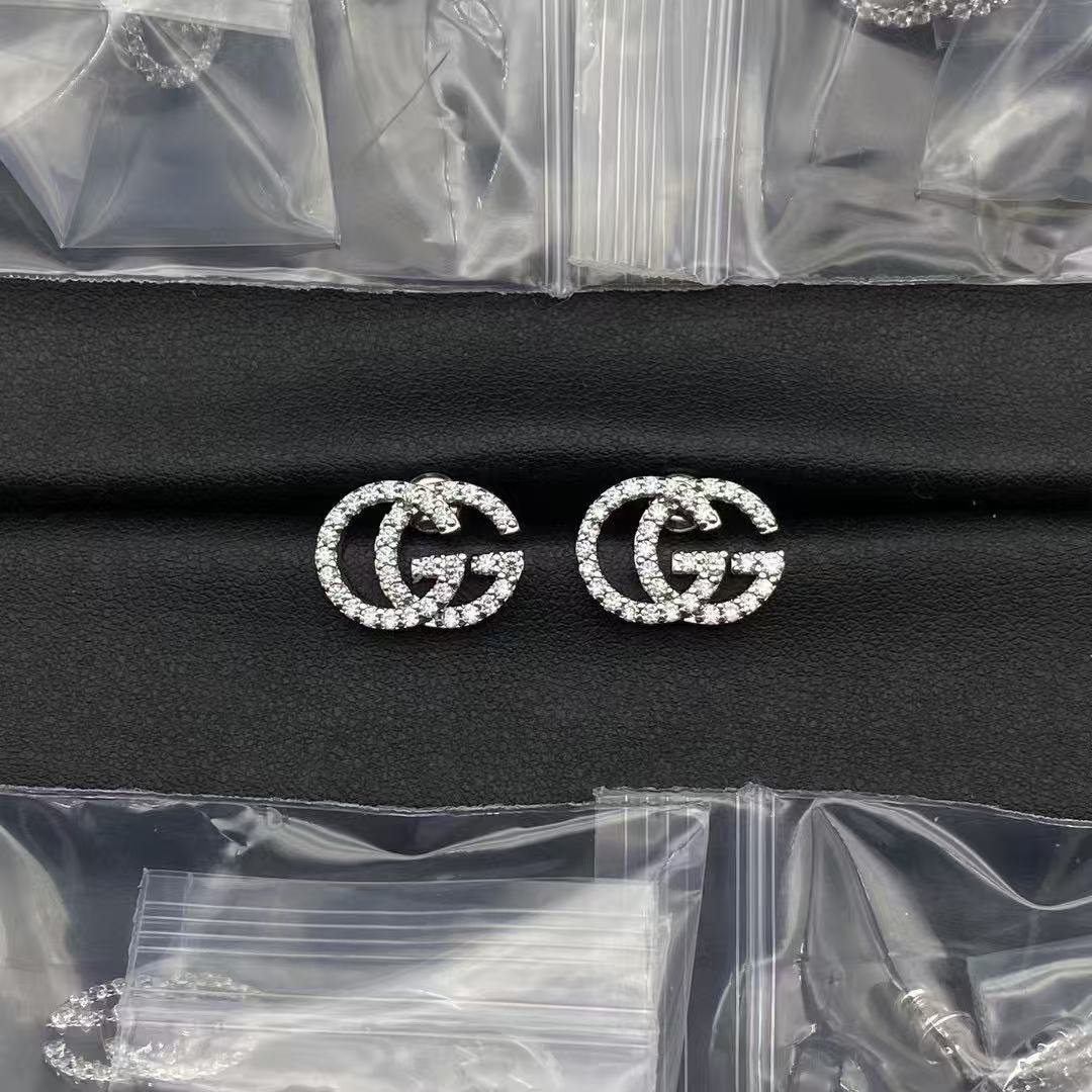 Gucci double g diamond earrings
