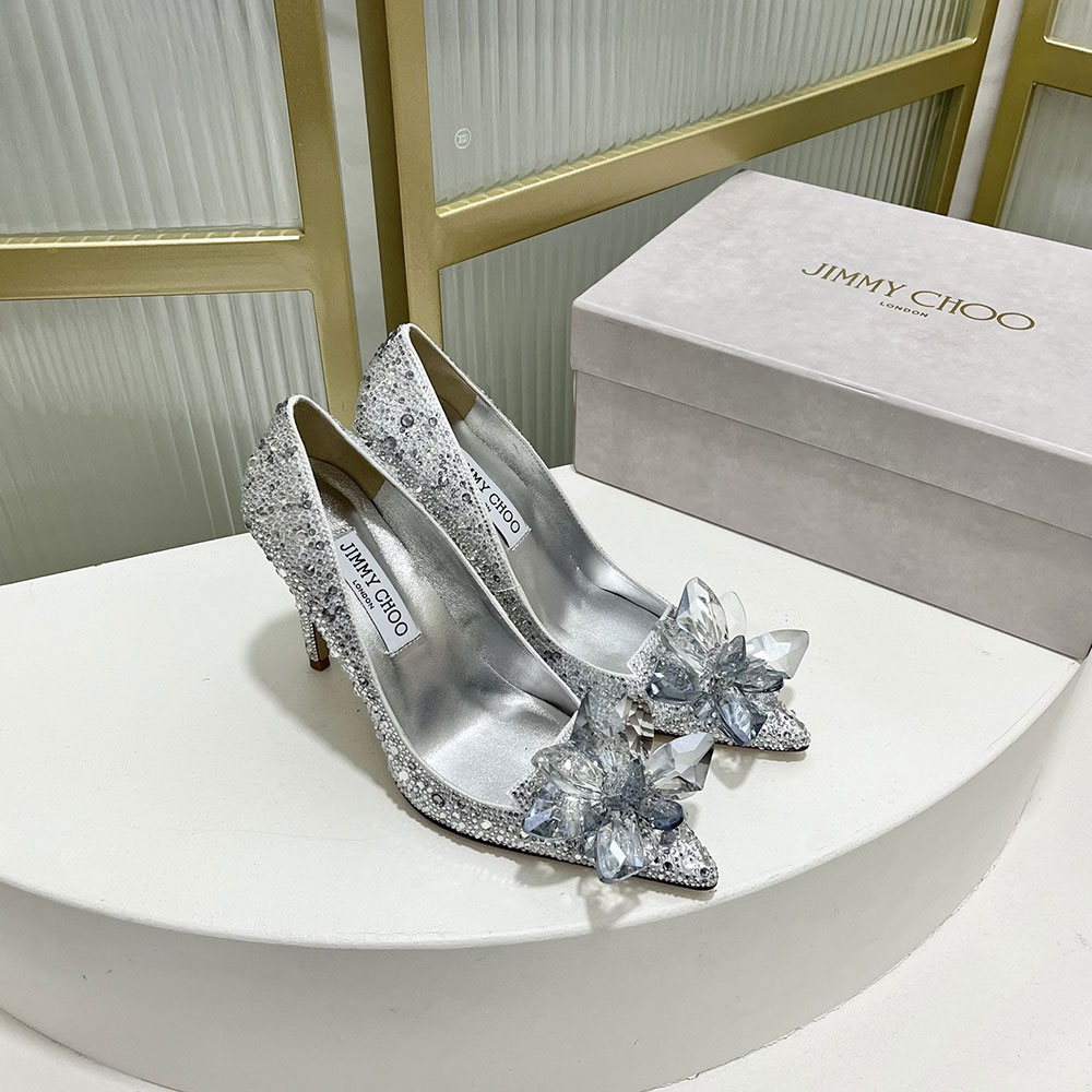 Jimmy Choo Allure Crystal Point Slide Sandal