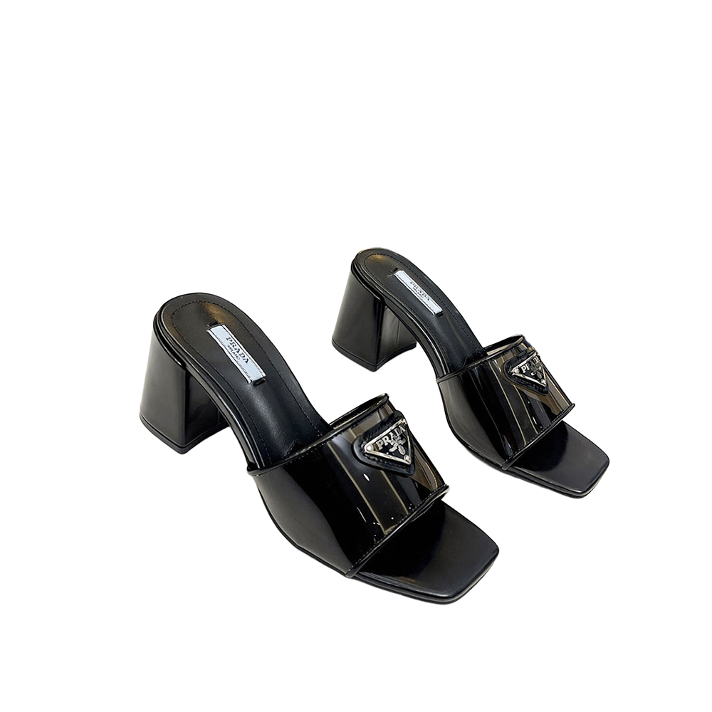 Prada Leather Chunky Sandals Slide Sandal