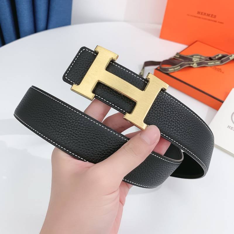 Hermes H Belt Buckle & Reversible Black Belt 380MM