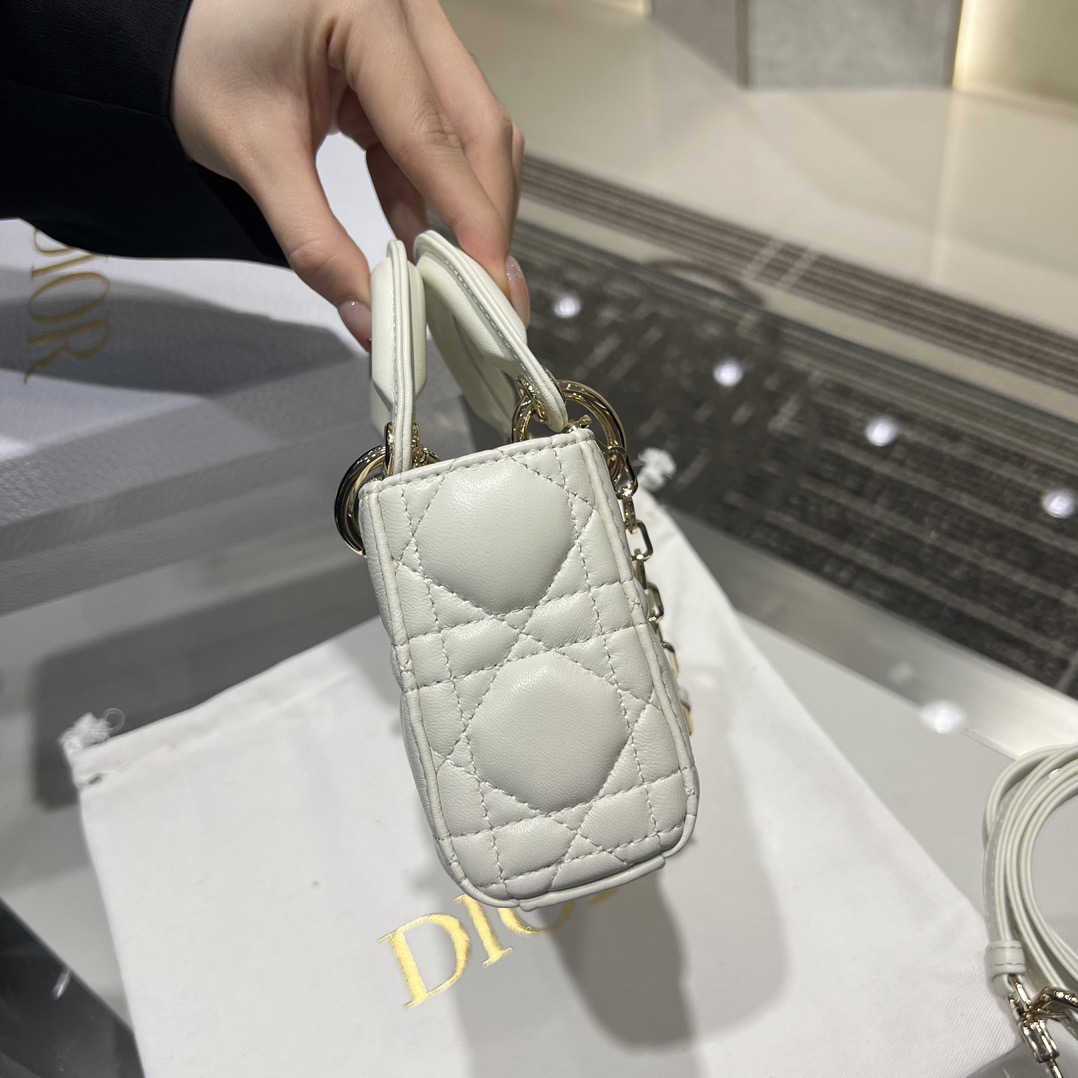 Dior Small Lady D-Joy Bag White