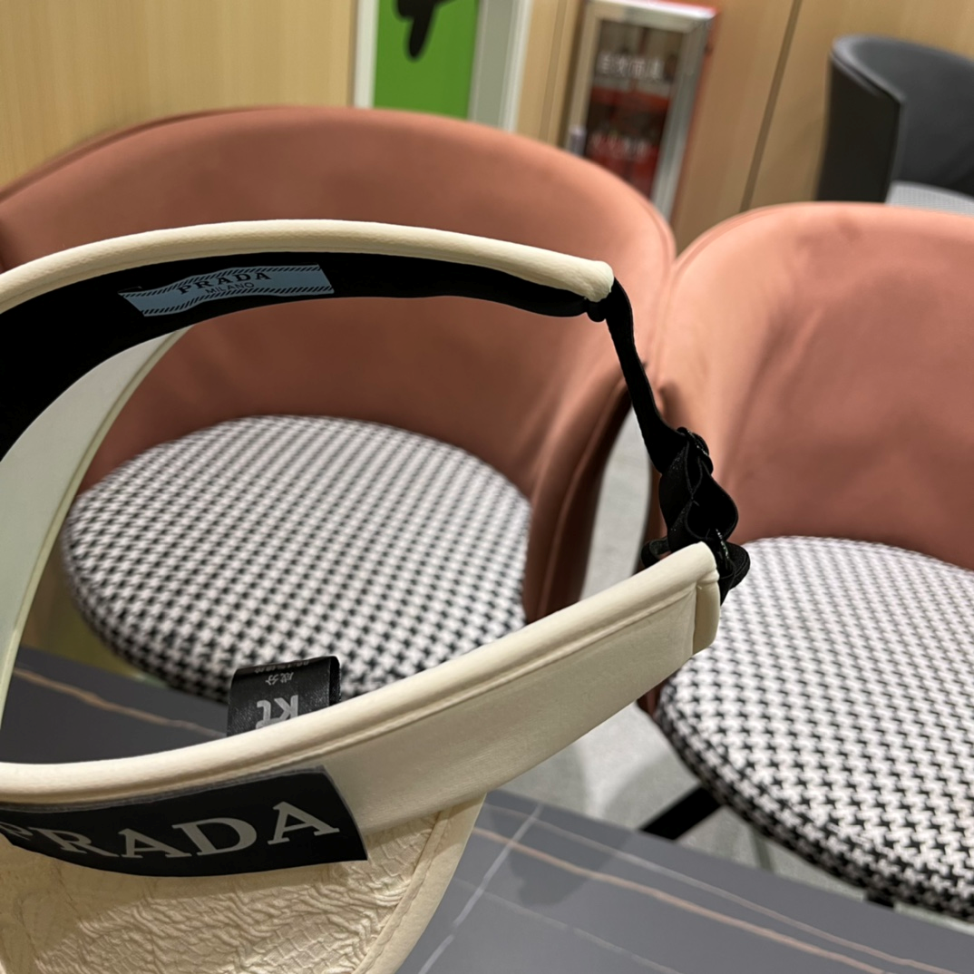 Prada Small Fragrant Wind Shade UV Protection Empty Top Hat  Sunhat